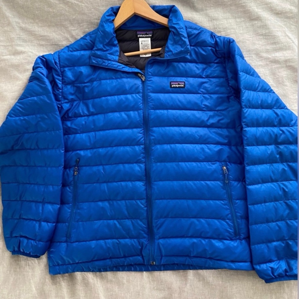 Patagonia Men's Down Sweater Blue Puffer Jacket